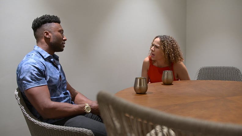 Love is Blind. (L to R) Uche Okoroha, Lydia Velez Gonzalez in episode 507 of Love is Blind. Cr. Courtesy of Netflix © 2023